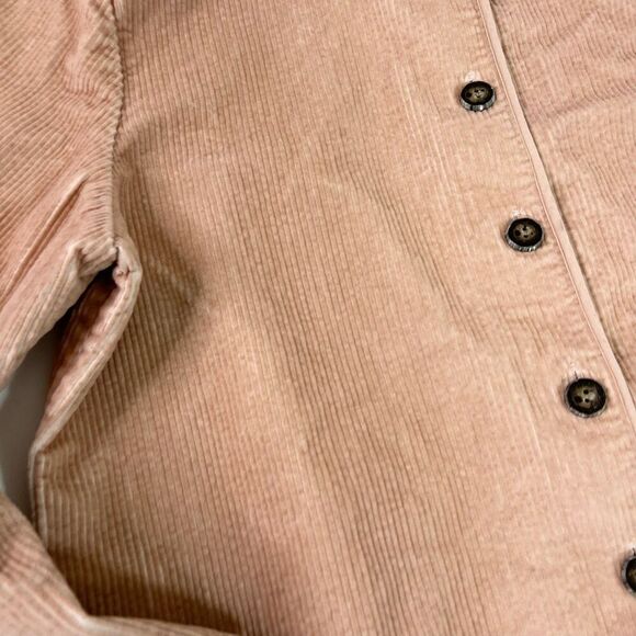 Orvis Jacket Shacket Womens 18 Corduroy Pink Button Up Lightweight Peach - Picture 2 of 9